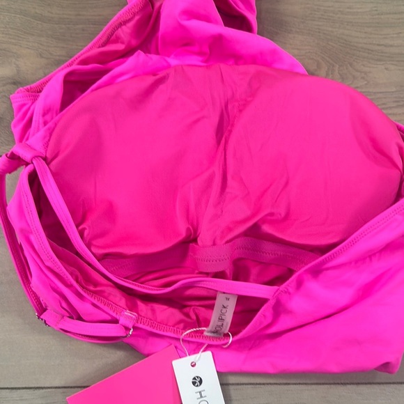 Holipick Women’s One Piece One Shoulder Hot Pink Swimsuit NWT - Picture 6 of 14